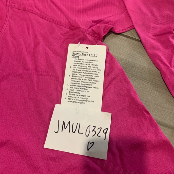 Lululemon Swiftly Tech LS 2.0 Race * Sonic Pink - Picture 6 of 6
